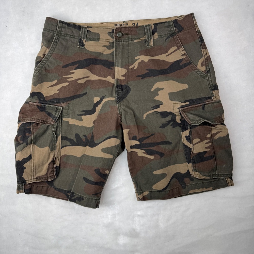 Old Navy Camo Cargo Camouflage Utility Skater Shorts Y2K Vintage